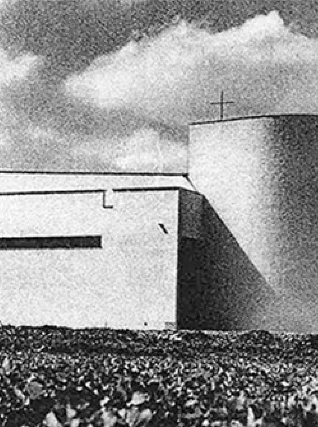 schwarz-weiss-Bild Bauprojekt St. Peter in Ruemlang